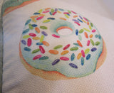 Lacourte I Donut Care Throw Pillow Sage/Multicolored Donut Scented 119737 -- Used
