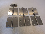 Standard 3-1/2-in Hinges 1/4-in Radius Corner Set of 6 Brushed Nickel 226-011923 -- Used