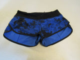 Lululemon Low Rise Lined Short Shorts Blue/Black Female Adult Size 6 -- Used