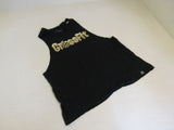 Reebok Athletic Tops Black with Gold Writing Female Adult Size S Solid -- Used