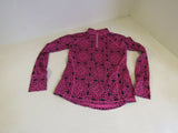 ideology Quarter Zip Top Jacket Pullover Female Adult Size M Pinks Floral -- Used