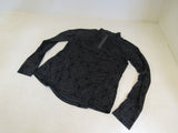 ideology Quarter Zip Top Jacket Pullover Black/Gray Female Adult Size M Floral -- Used
