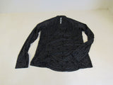 ideology Quarter Zip Top Jacket Pullover Black/Gray Female Adult Size M Floral -- Used