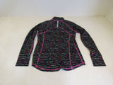 ideology Quarter Zip Top Jacket Pullover Female Adult Size M Multi-Color Striped -- Used
