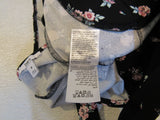 Bar III Thong Bodysuit Black/Pink/Mint Female Adult Size M Floral -- Used