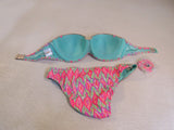 Shade & Shore Bandeau Bikini Padded Push Up 36C Female Adult Size 34C Geometric -- Used