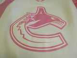 Reebok Vancouver Canucks Hockey Jersey White/Pink NHL Female Adult Size S -- Used