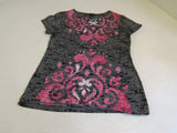INC T Shirt Gray/Pink Female Adult Size M Not Specified -- Used