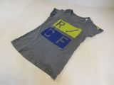 Reebok T Shirt Gray/Blue/Yellow CrossFit Female Adult Size M Solid -- Used