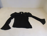 INC Blouse Black Bell Sleeves Open Shoulder Female Adult Size M Solid -- Used