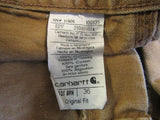 Carhartt Carpenter Original Fit Painter Shorts Tan Male Adult Size 36 -- Used