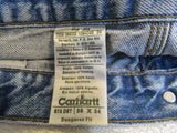 Carhartt Dungaree Fit Jean Painter Pants Blue Male Adult Size 38 x 34 -- Used