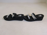 Yellow Box Mercy Wedge Sandal Embellished Black/Silver Female Adult Size 8 Solid -- Used