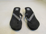 Yellow Box Wedge Flip Flop Sandal Embellished Female Adult Size 8 Solid -- Used
