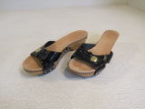 Coach Lee Sandal Tan/Black/Gold Female Adult Size 8 Multi-Color Solid -- Used