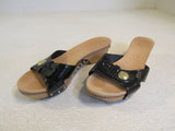 Coach Lee Sandal Tan/Black/Gold Female Adult Size 8 Multi-Color Solid -- Used