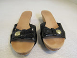 Coach Lee Sandal Tan/Black/Gold Female Adult Size 8 Multi-Color Solid -- Used