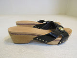 Coach Lee Sandal Tan/Black/Gold Female Adult Size 8 Multi-Color Solid -- Used