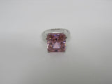 Edco Fashion Ring Princess Cut Pink Faux Gem Female Adult Size 8 Pinks Solid -- Used
