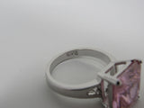 Edco Fashion Ring Princess Cut Pink Faux Gem Female Adult Size 8 Pinks Solid -- Used