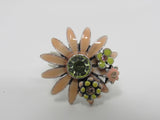 Pilgrim Fashion Flower Ring Pink/Yellow/Silver Female Adult Size 6.5 Floral -- Used