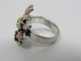 Pilgrim Fashion Flower Ring Pink/Yellow/Silver Female Adult Size 6.5 Floral -- Used