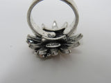 Pilgrim Fashion Flower Ring Pink/Yellow/Silver Female Adult Size 6.5 Floral -- Used