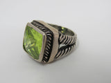 Designer Fashion Ring Light Green Gem Female Adult Size 8 Greens Solid -- Used