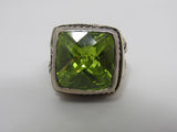 Designer Fashion Ring Light Green Gem Female Adult Size 8 Greens Solid -- Used