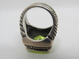 Designer Fashion Ring Light Green Gem Female Adult Size 8 Greens Solid -- Used