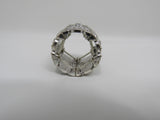 Designer Fashion Ring Silver Small Clear Gems Female Adult Size 6 Floral -- Used