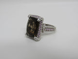 Judith Ripka Collection Ring Silver/Brown/Pink Female Adult Size 8 Solid -- Used