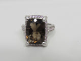 Judith Ripka Collection Ring Silver/Brown/Pink Female Adult Size 8 Solid -- Used