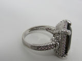 Judith Ripka Collection Ring Silver/Brown/Pink Female Adult Size 8 Solid -- Used