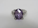 Judith Ripka Collection Ring Silver/Purple Female Adult Size 7 Solid -- Used