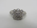 Judith Ripka Collection Ring Diamonique Silver/Clear Female Adult Size 8 -- Used
