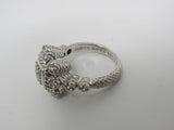 Judith Ripka Collection Ring Diamonique Silver/Clear Female Adult Size 8 -- Used