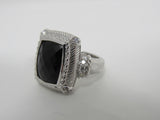 Judith Ripka Collection Ring Black Gemstone Female Adult Size 8 Solid -- Used