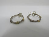 Judith Ripka Collection Hoop Earrings Silver/Gold Post Back Female Adult -- Used