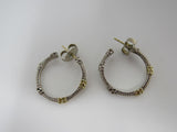 Judith Ripka Collection Hoop Earrings Silver/Gold Post Back Female Adult -- Used