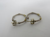 Judith Ripka Collection Hoop Earrings Silver/Gold Post Back Female Adult -- Used