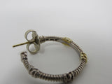 Judith Ripka Collection Hoop Earrings Silver/Gold Post Back Female Adult -- Used