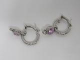 Judith Ripka Collection Hoop Earrings with Dangle Gems Female Adult -- Used