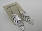 Francescas Silver Leaf Earrings Silver Dangle Fish Hook Back Female Adult -- Used
