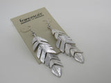 Francescas Silver Leaf Earrings Silver Dangle Fish Hook Back Female Adult -- Used