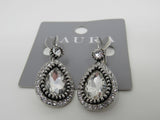 Laura Teardrop Earrings Silver/Clear Female Adult -- Used