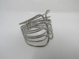 Designer Hinged Cuff Multilayer Bracelet Silver Female Adult -- Used