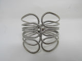 Designer Hinged Cuff Multilayer Bracelet Silver Female Adult -- Used