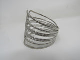 Designer Hinged Cuff Multilayer Bracelet Silver Female Adult -- Used