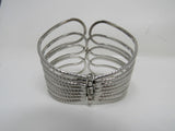Designer Hinged Cuff Multilayer Bracelet Silver Female Adult -- Used